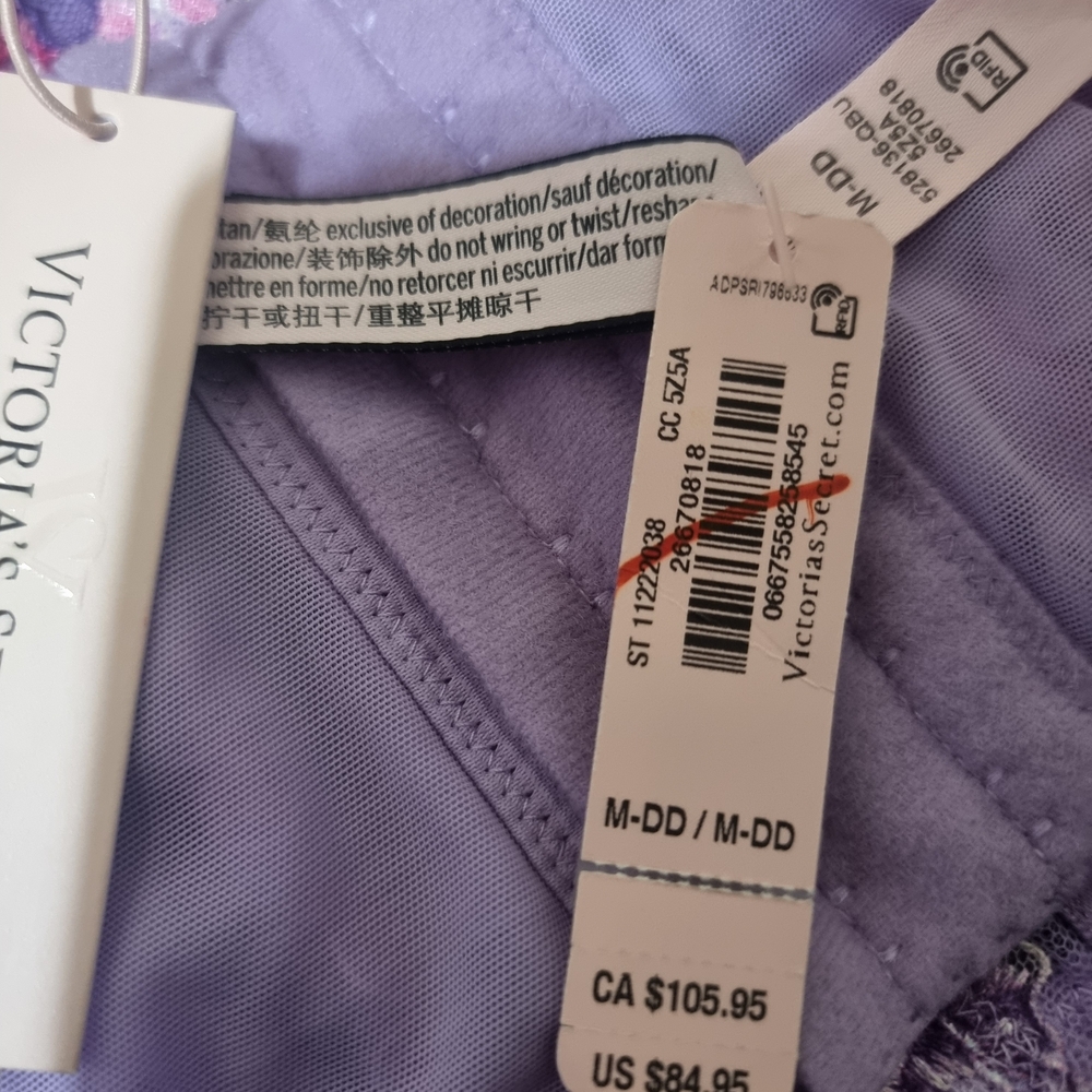 Victoria's Secret Purple and Pink Floral Lace Cropped Corset Top (MSRP-$85) - Picture 8 of 9